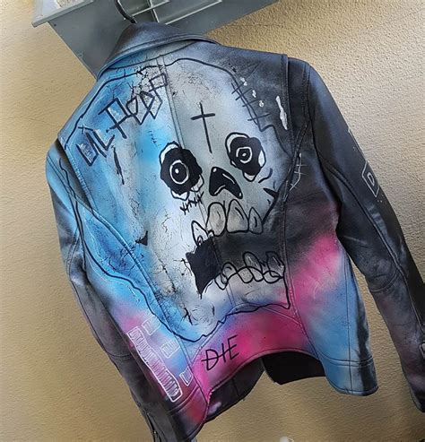 never say die leather jacket replica|Custom remake of lil peeps never say die leather .